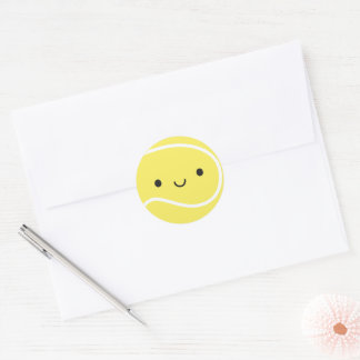 Kawaii Tennis Ball Classic Round Sticker