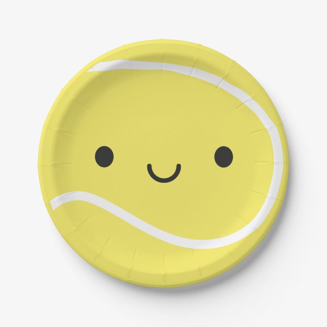 Kawaii Tennis Ball Paper Plate (Front)