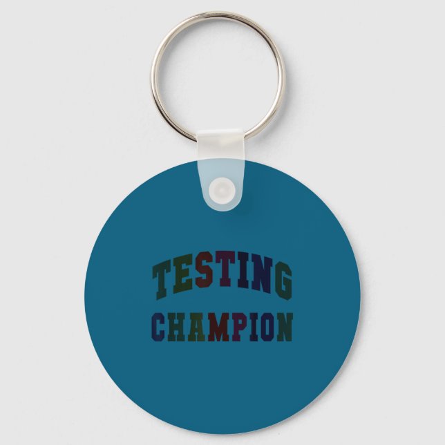 Kawaii testing champion test day teacher bruh math key ring (Front)