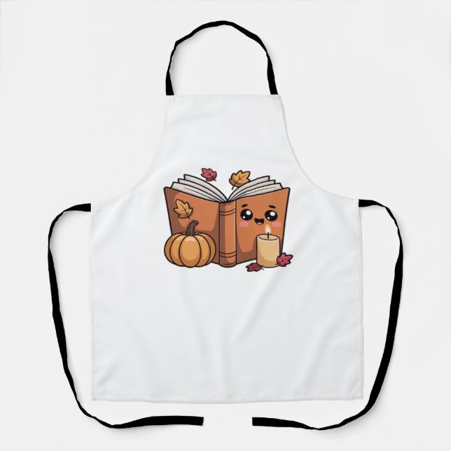 kawaii thanksgiving book Oversized T-Shirt Apron (Front)