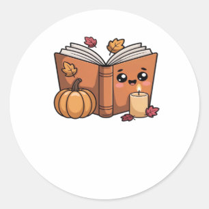 kawaii thanksgiving book Oversized T-Shirt Classic Round Sticker