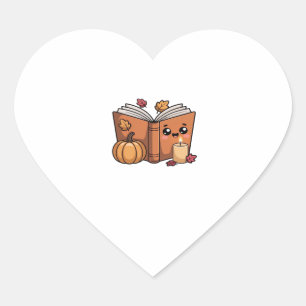 kawaii thanksgiving book Oversized T-Shirt Heart Sticker