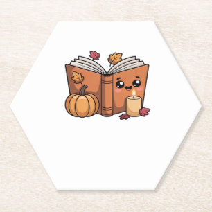 kawaii thanksgiving book Oversized T-Shirt Paper Coaster