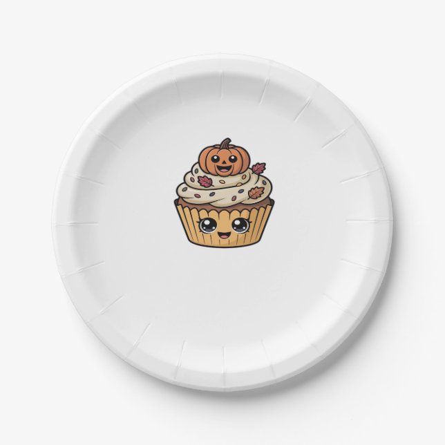 kawaii thanksgiving cupcake Classic T-Shirt Paper Plate (Front)