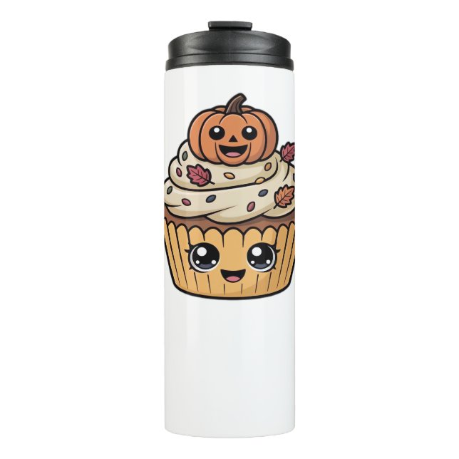kawaii thanksgiving cupcake Classic T-Shirt Thermal Tumbler (Front)