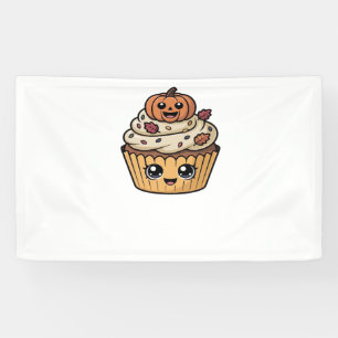 kawaii thanksgiving cupcake Oversized T-Shirt Banner