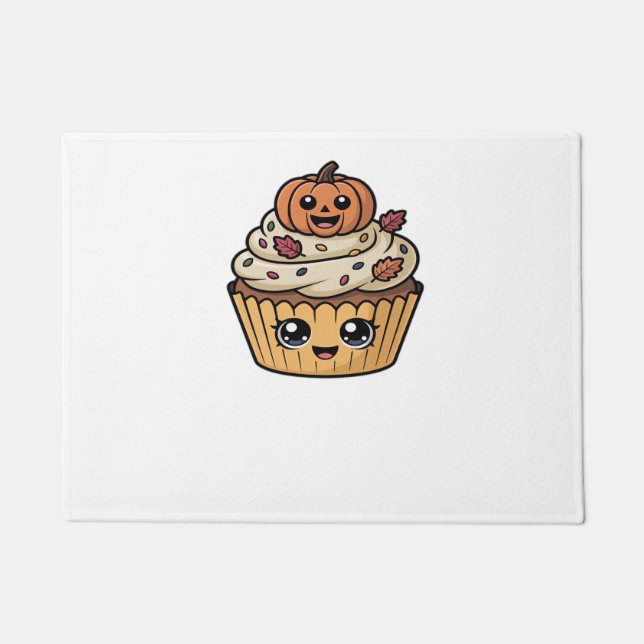 kawaii thanksgiving cupcake Oversized T-Shirt Doormat (Front)