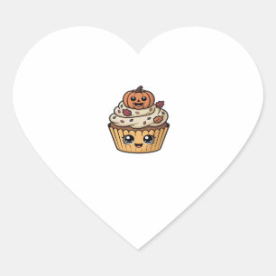 kawaii thanksgiving cupcake Oversized T-Shirt Heart Sticker