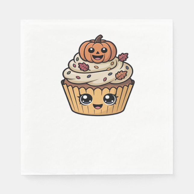 kawaii thanksgiving cupcake Oversized T-Shirt Napkin (Front)