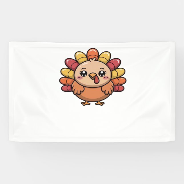 kawaii thanksgiving turkey Classic T-Shirt_1 Banner (Horizontal)