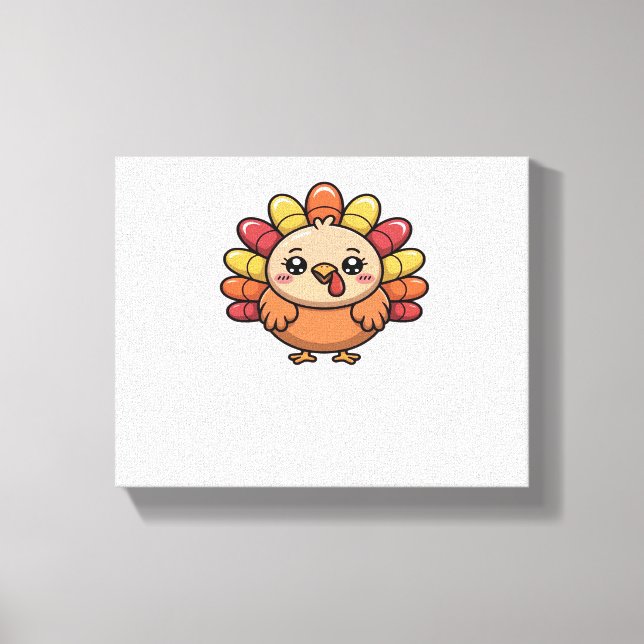 kawaii thanksgiving turkey Classic T-Shirt_1 Canvas Print (Front)