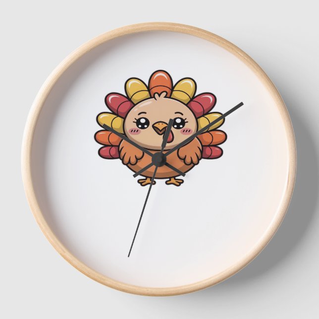 kawaii thanksgiving turkey Classic T-Shirt_1 Clock (Front)