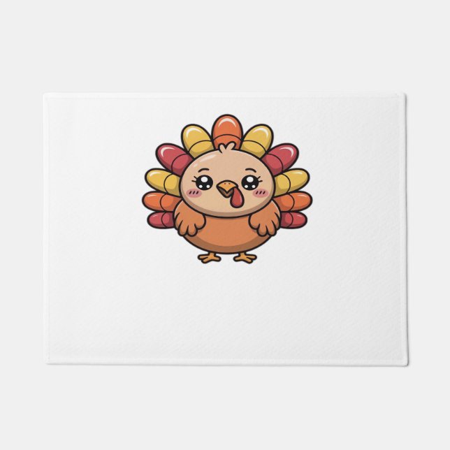 kawaii thanksgiving turkey Classic T-Shirt_1 Doormat (Front)