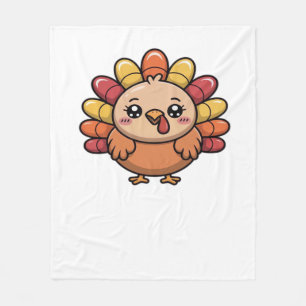 kawaii thanksgiving turkey Classic T-Shirt_1 Fleece Blanket