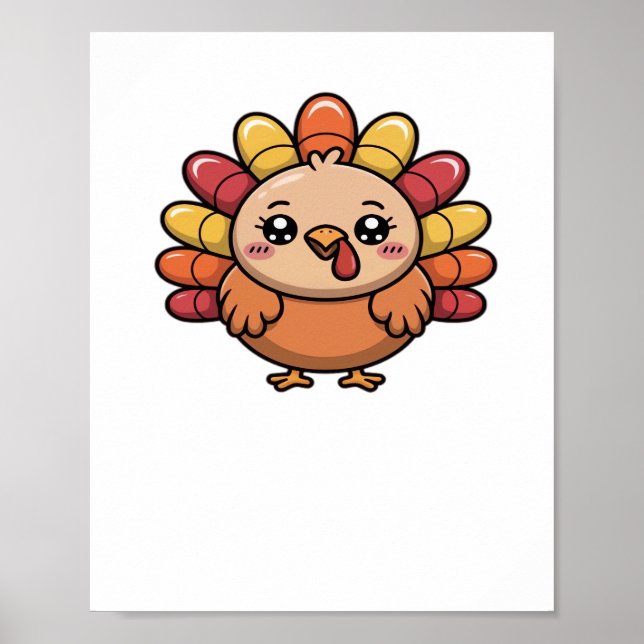 kawaii thanksgiving turkey Classic T-Shirt_1 Poster (Front)
