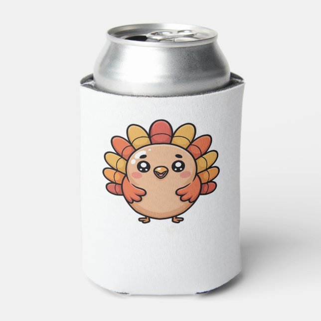 kawaii thanksgiving turkey Classic T-Shirt Can Cooler (Can Front)