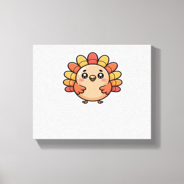 kawaii thanksgiving turkey Classic T-Shirt Canvas Print (Front)