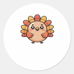 kawaii thanksgiving turkey Classic T-Shirt Classic Round Sticker