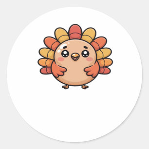 kawaii thanksgiving turkey Classic T-Shirt Classic Round Sticker
