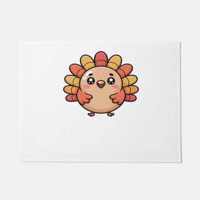 kawaii thanksgiving turkey Classic T-Shirt Doormat (Front)
