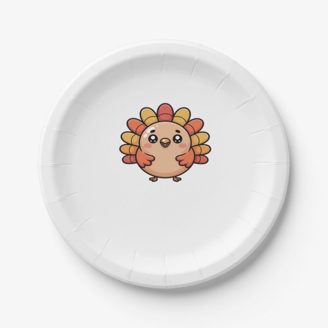 kawaii thanksgiving turkey Classic T-Shirt Paper Plate (Front)