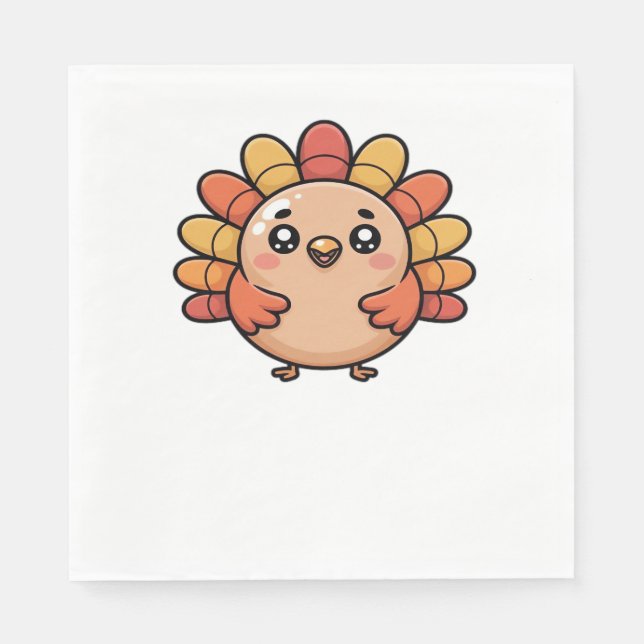 kawaii thanksgiving turkey Oversized T-Shirt_1 Napkin (Front)