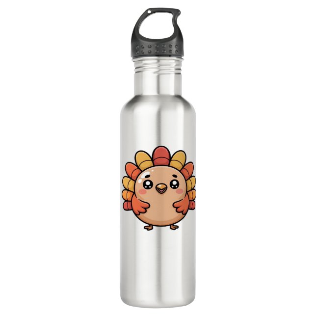 kawaii thanksgiving turkey Oversized T-Shirt 710 Ml Water Bottle (Front)