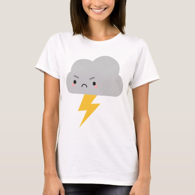 Kawaii Thunder & Lightning Cloud T-Shirt (Front)
