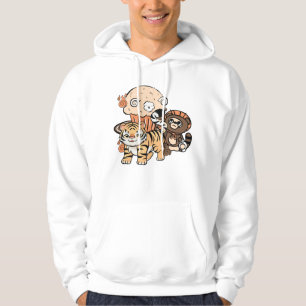 Kawaii Tiger and Japanese Tanuki Muffin Hoodie