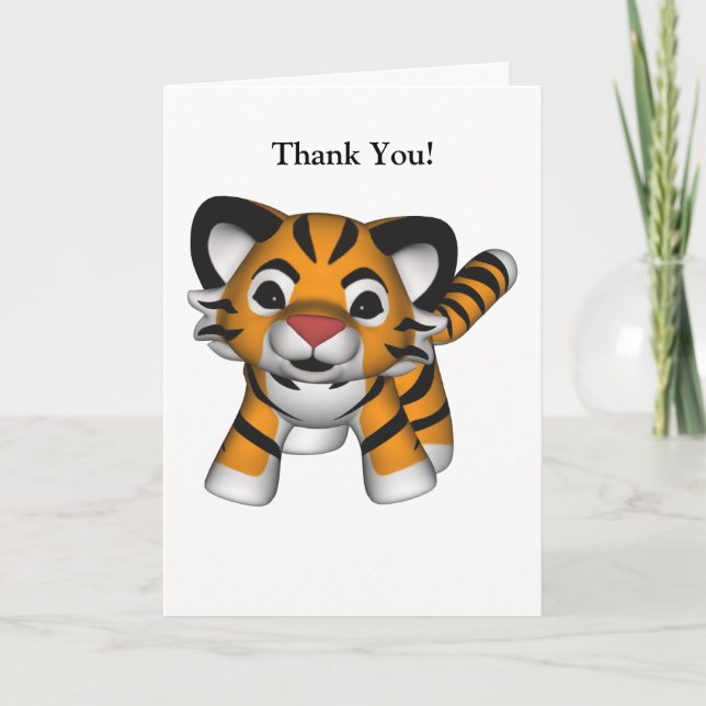 Kawaii Tiger Thank You Card (Front)