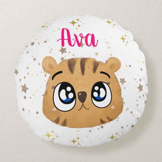 kawaii tigre round cushion (Front)