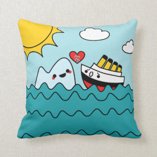 Kawaii Titanic Ship Iceberg Heartbroken Pillow