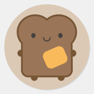 Kawaii Toast Classic Round Sticker