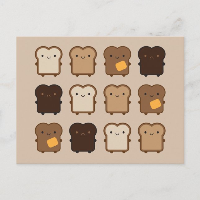 Kawaii Toast Postcard (Front)