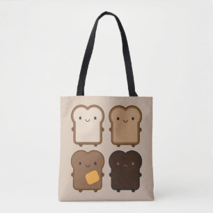 Kawaii Toast Tote Bag