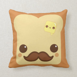 Kawaii toast with moustache and cute butter cushion