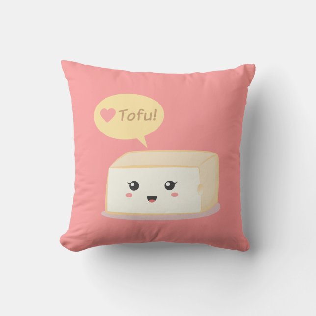 Kawaii tofu asking people to love tofu cushion (Front)