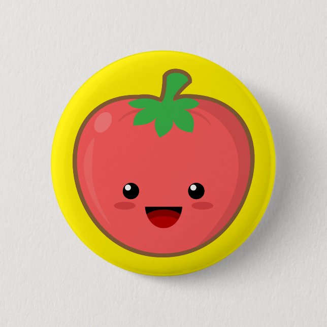 Kawaii Tomato 6 Cm Round Badge (Front)