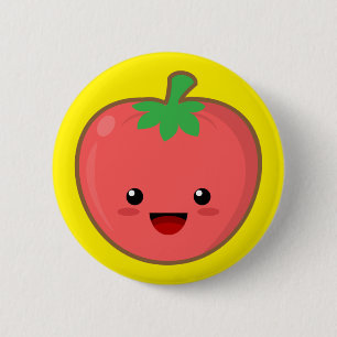 Kawaii Tomato 6 Cm Round Badge