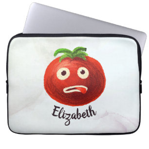 Kawaii Tomato Cute Funny Cartoon Vegetable Name iP Laptop Sleeve
