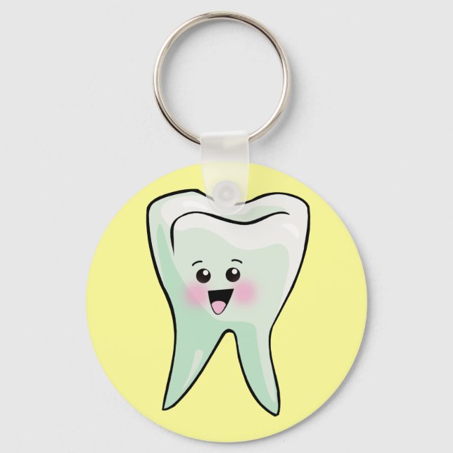 Kawaii Tooth Dental Art Key Ring (Front)