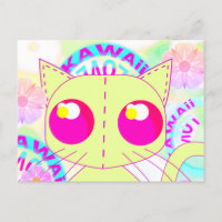 Kawaii toy cat yellow anime illustration