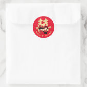 Kawaii Traditional Chinese Wedding Couple Classic Round Sticker (Bag)