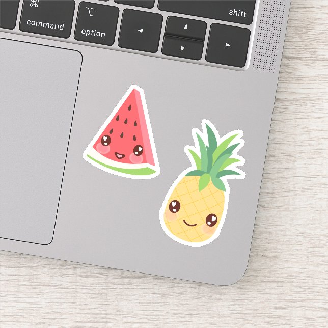 Kawaii Tropical Fruit Duo | Watermelon & Pineapple (Detail)