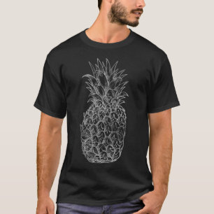 Kawaii Tropical Fruit Pineapple Graphic Distressed T-Shirt