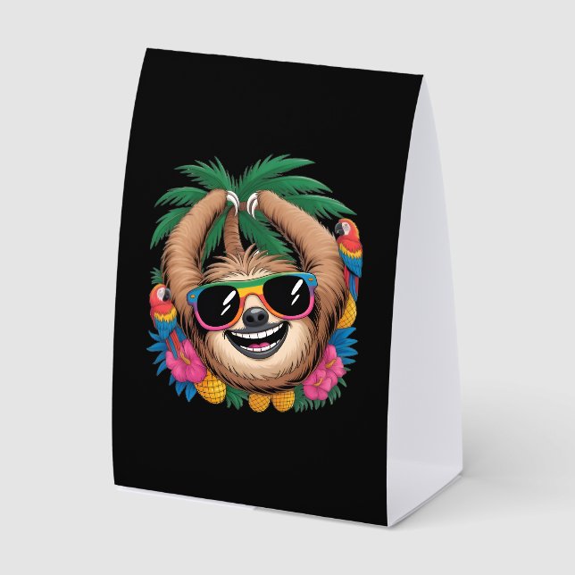 Kawaii Tropical Sloth – Cute Summer Vibes Rainbow  (Front)