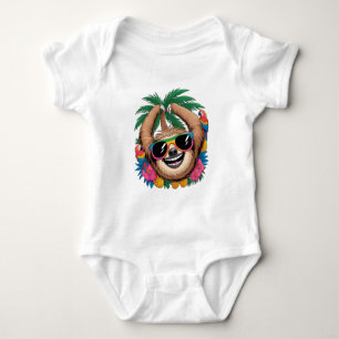 Kawaii Tropical Sloth – Cute Summer Vibes Rainbow Baby Bodysuit