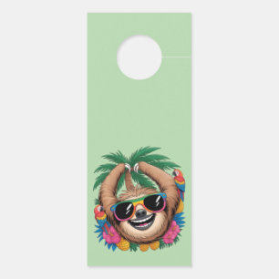 Kawaii Tropical Sloth – Cute Summer Vibes Rainbow  Door Hanger