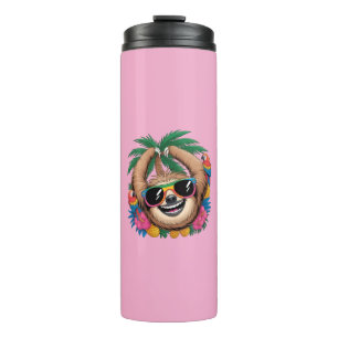 Kawaii Tropical Sloth – Cute Summer Vibes Rainbow Thermal Tumbler