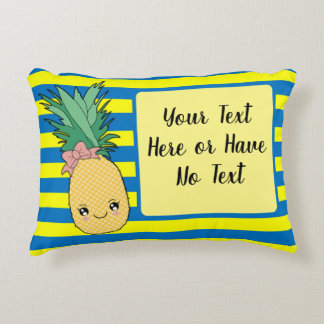 Kawaii Tropical Summer Pineapple Fruit Food Themed Decorative Cushion